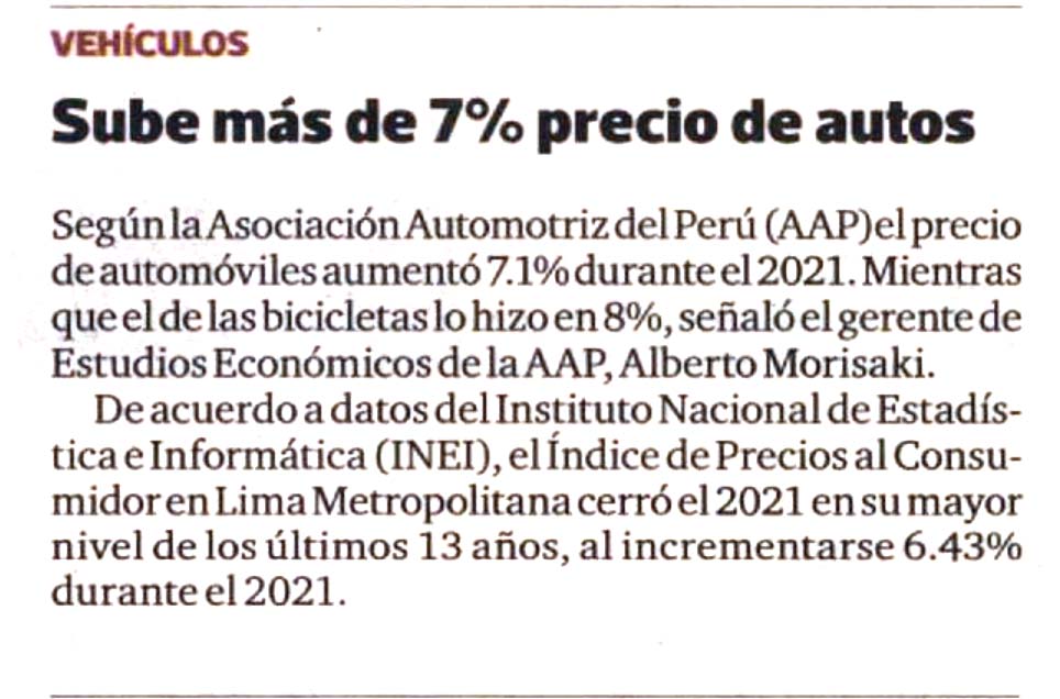 Sube más de 7% precio de autos
