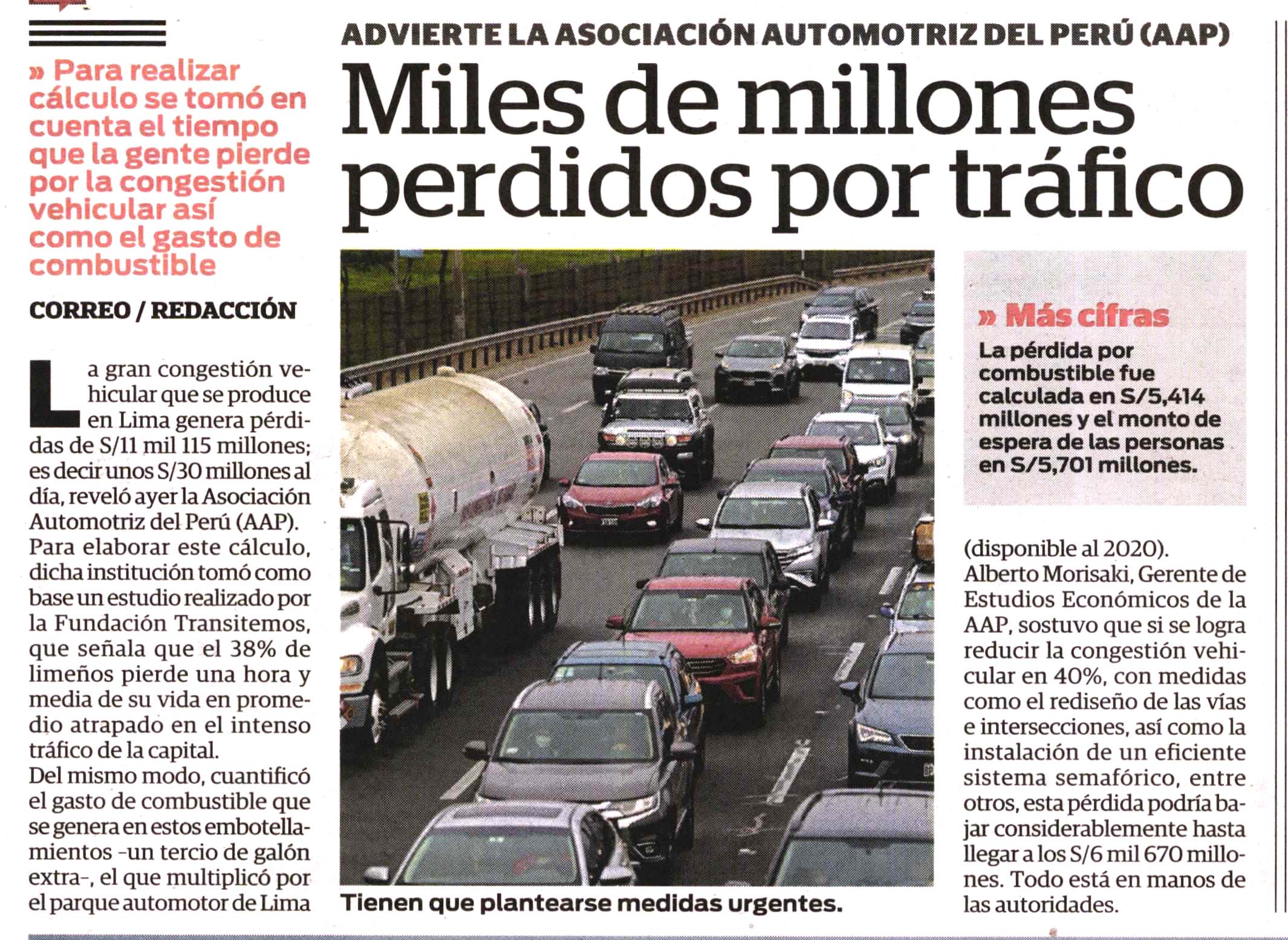 Miles de millones perdidos por el tráfico