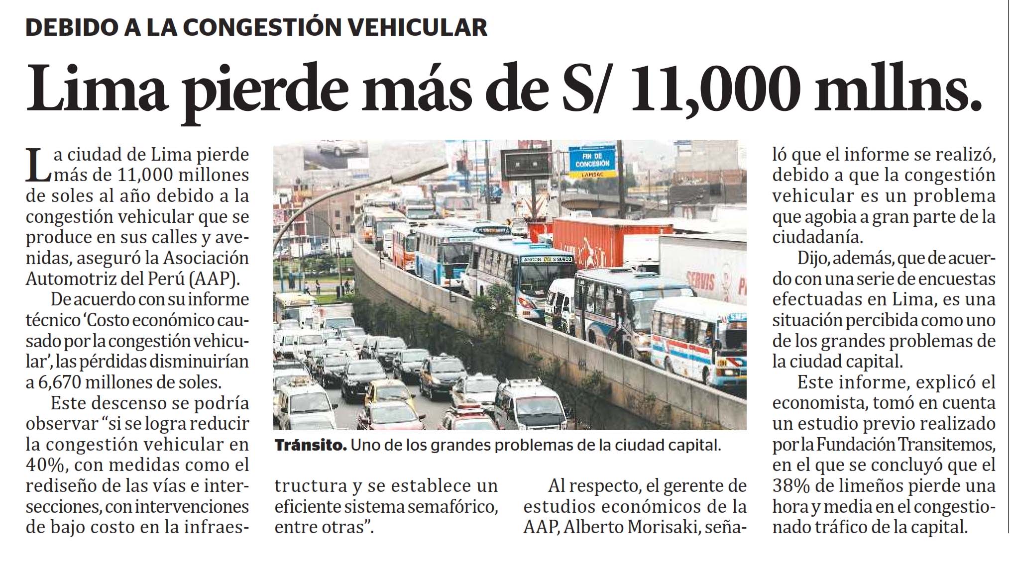 Lima pierde más de S/ 11, 000 millones