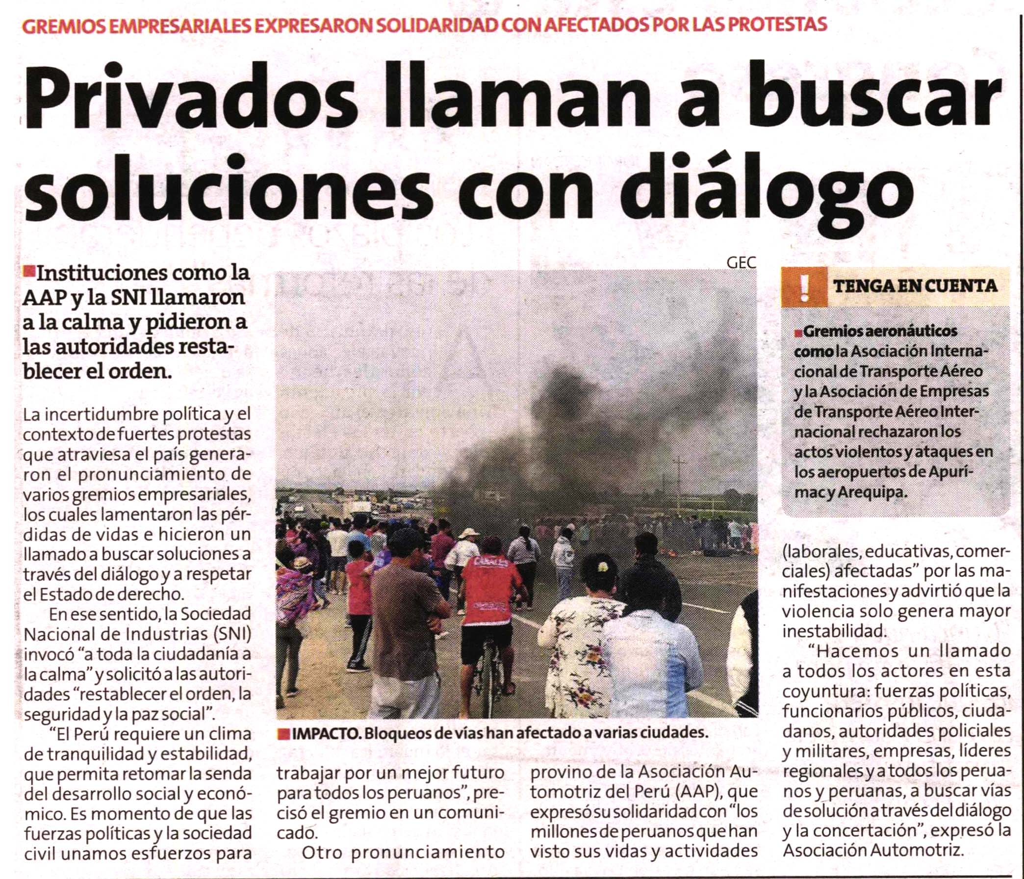 Privados llaman a buscar soluciones con diálogo