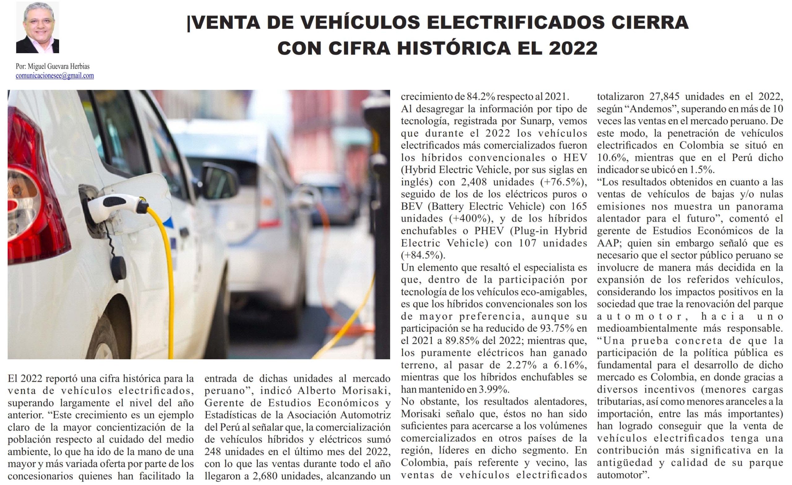 Venta de vehículos electrificados cierra con cifra histórica el 2022
