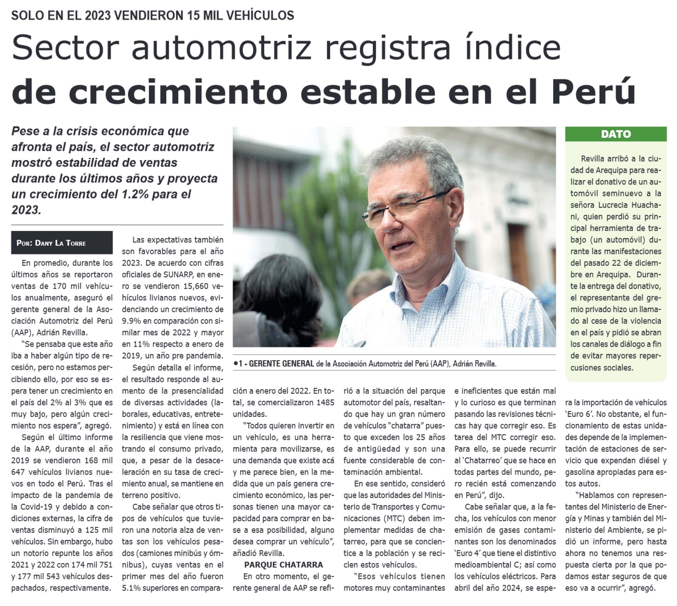 Sector automotriz presenta un índice de crecimiento estable en el Perú