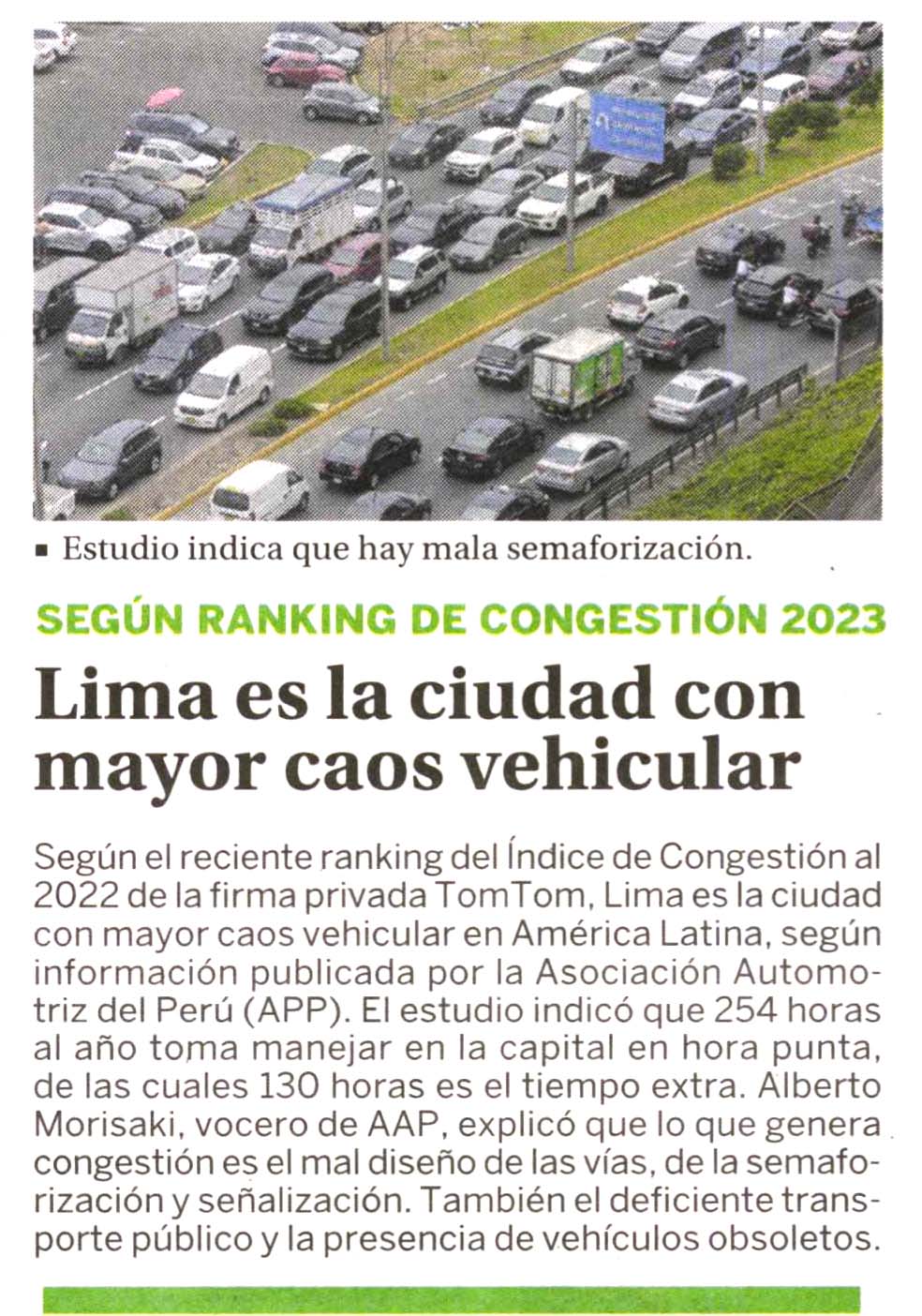 Lima es la ciudad con mayor caos vehicular