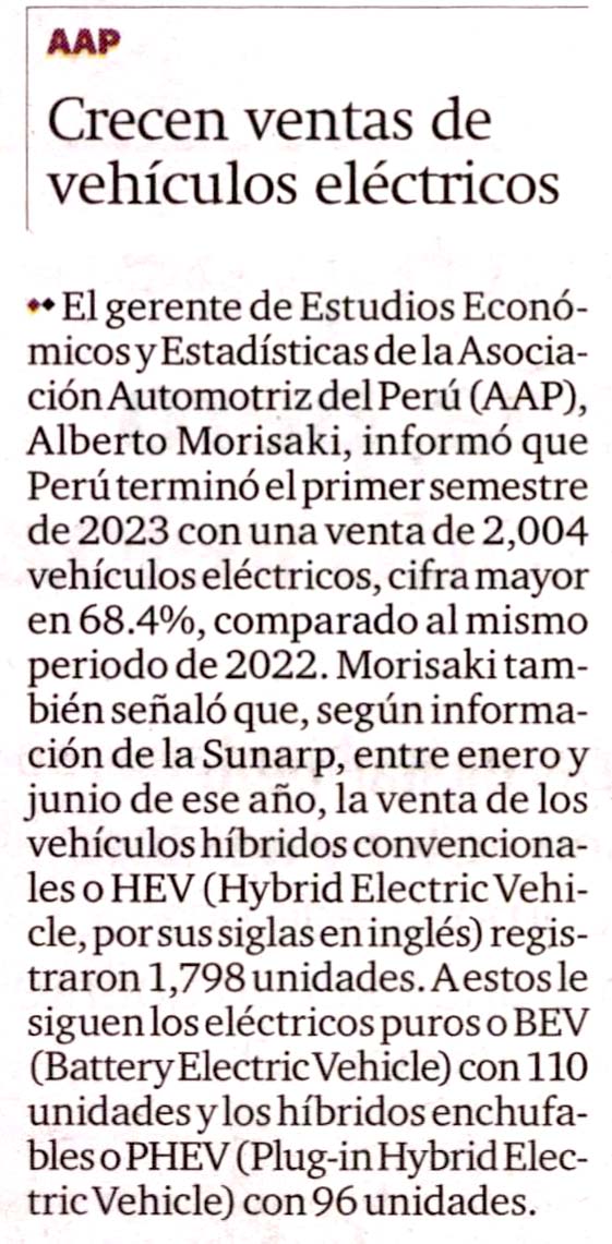 Crecen ventas de vehículos eléctricos