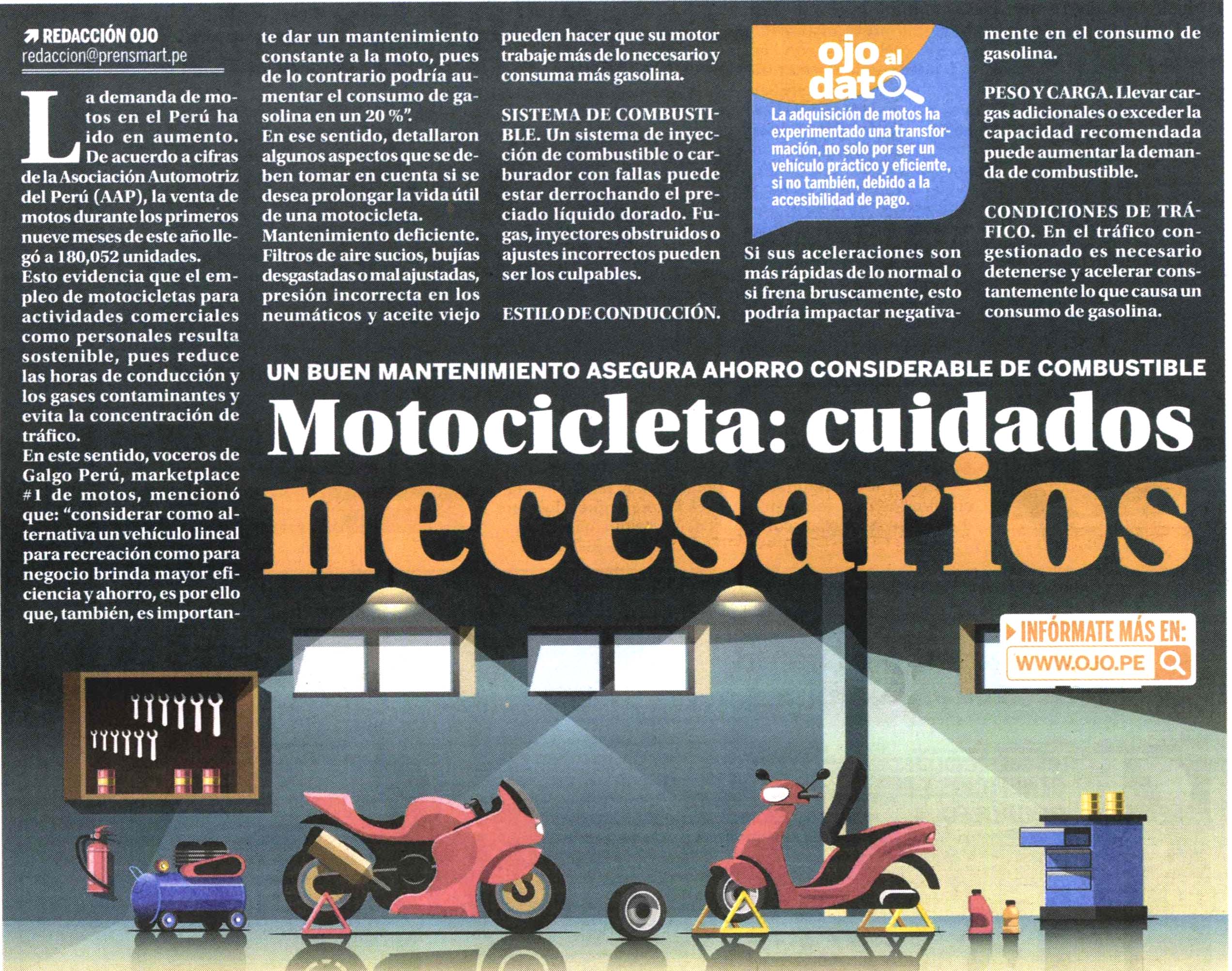 Motocicleta: cuidados necesarios