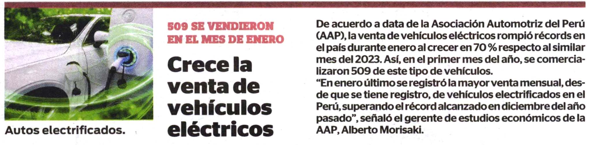 Crece la venta de vehículos eléctricos