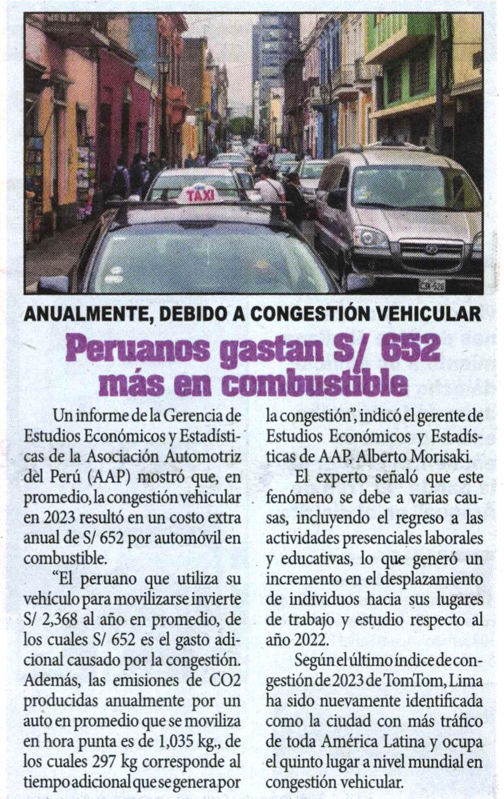 Peruanos gastan S/ 652 más en combustible