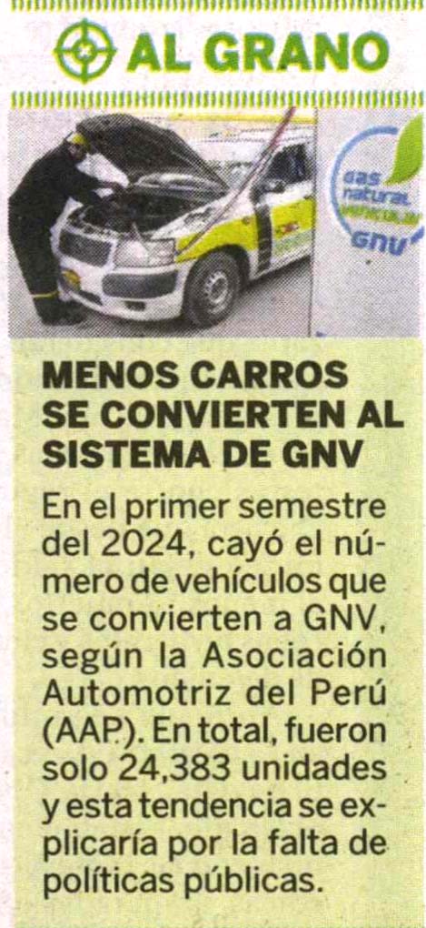 Menos carros se convierten al sistema de GNV
