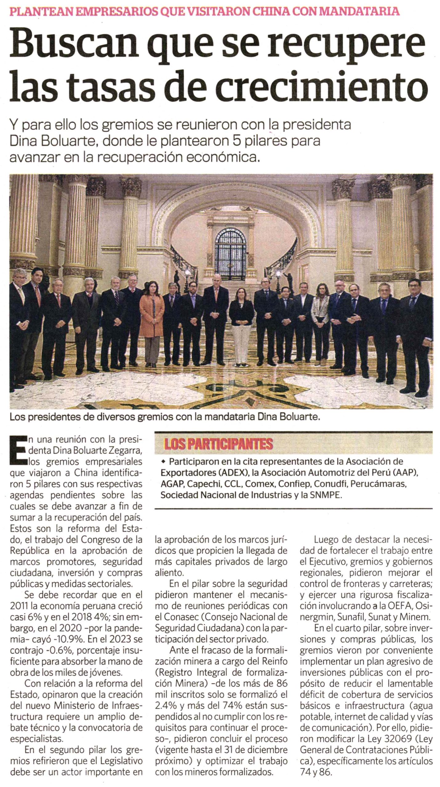 Empresarios plantean 5 pilares para el crecimiento en el país